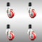 Service Caster 3 Inch 316SS Red Polyurethane Swivel 1-7/8 Inch Expanding Stem Caster Set SCC SCC-SS316EX20S314-PPUB-RED-178-4 - alternate 1